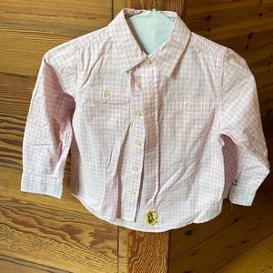 GAP Button Down Shirt Pink & White Plaid Size 5